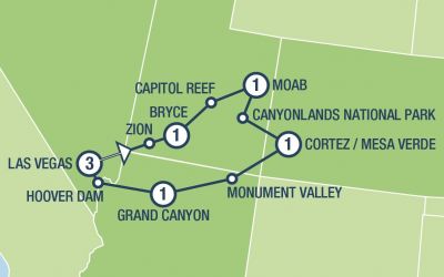 Map showing the Tour regions